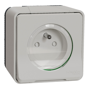 Mureva Styl - Prise de courant 2P+T - saillie - IP55 IK08 - connex auto - blanc