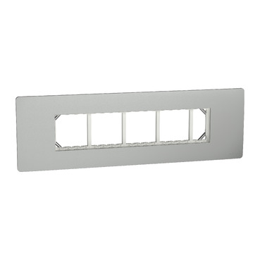 MZCP9M_SG - Cover frame, Miluz ZeTa, 9 module, silver grey