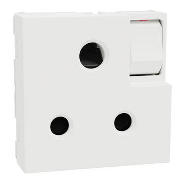 MZSWSO62M_WH - Switched socket, Miluz ZeTa, 1-way, 250V, 6A, 2P+E