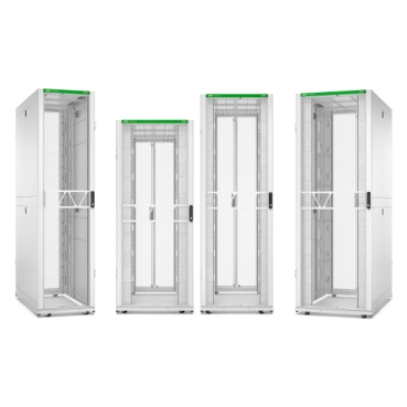 NetShelter SX Enclosures APC Brand Rack con gran variedad de funciones optimizado para realizar instalaciones en forma sencilla, organizar los cables, integrar la distribución de energía y maximizar la circulación de aire.