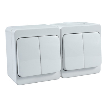 NML8000121 Feuchtraum - Schalter 2-Wege - Komplettprodukt - Aufputz - Weiß