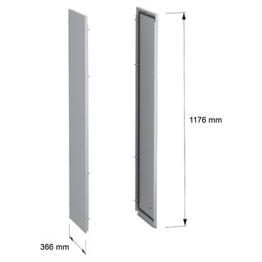 PanelSeT SFN 2 side panel std 1200x400 RAL7035 - Image with dimensions