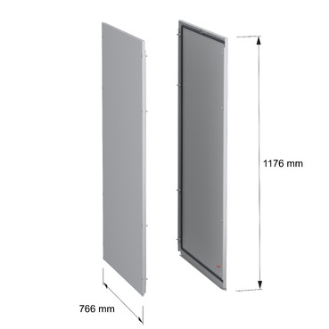 PanelSeT SFN 2 side panel std 1200x800 RAL7035 - Image with dimensions