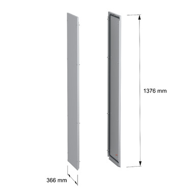 PanelSeT SFN 2 side panel std 1400x400 RAL7035 - Image with dimensions