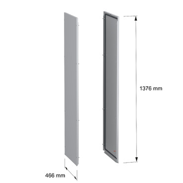 PanelSeT SFN 2 side panel std 1400x500 RAL7035 - Image with dimensions