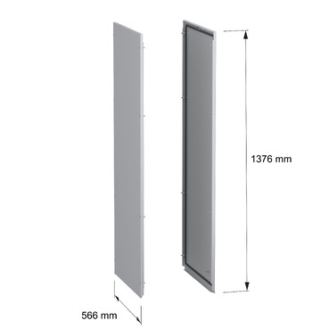PanelSeT SFN 2 side panel std 1400x600 RAL7035 - Image with dimensions