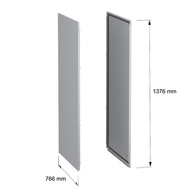 PanelSeT SFN 2 side panel std 1400x800 RAL7035 - Image with dimensions