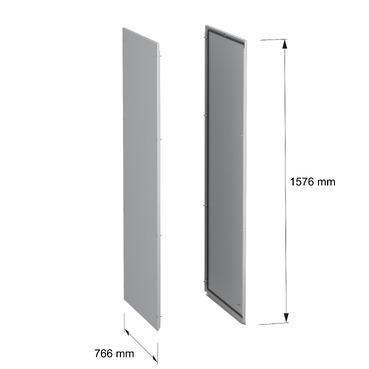 PanelSeT SFN 2 side panel std 1600x800 RAL7035 - Image with dimensions
