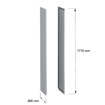 PanelSeT SFN 2 side panel std 1800x500 RAL7035 - Image with dimensions