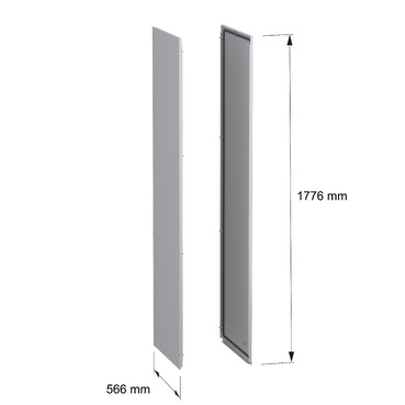 PanelSeT SFN 2 side panel std 1800x600 RAL7035 - Image with dimensions
