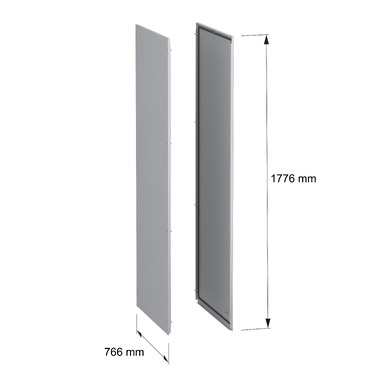 PanelSeT SFN 2 side panel std 1800x800 RAL7035 - Image with dimensions