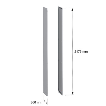 PanelSeT SFN 2 side panel std 2200x400 RAL7035 - Image with dimensions