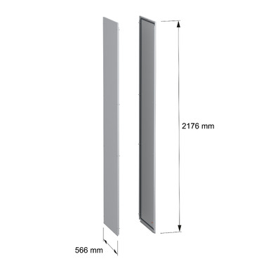 PanelSeT SFN 2 side panel std 2200x600 RAL7035 - Image with dimensions