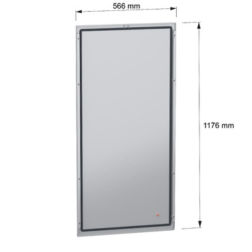 PanelSeT SFN Rear panel 1200x600 RAL7035 - Image with dimensions