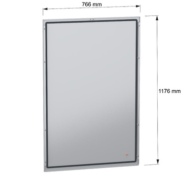 PanelSeT SFN Rear panel 1200x800 RAL7035 - Image with dimensions