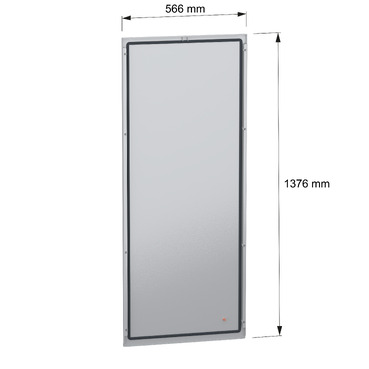 PanelSeT SFN Rear panel 1400x600 RAL7035 - Image with dimensions