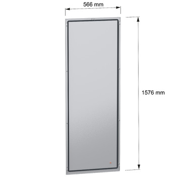 PanelSeT SFN Rear panel 1600x600 RAL7035 - Image with dimensions