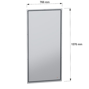 PanelSeT SFN Rear panel 1600x800 RAL7035 - Image with dimensions