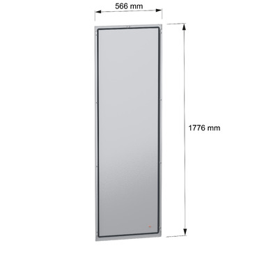 PanelSeT SFN Rear panel 1800x600 RAL7035 - Image with dimensions