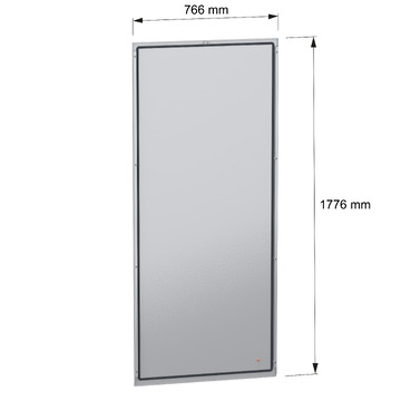 PanelSeT SFN Rear panel 1800x800 RAL7035 - Image with dimensions