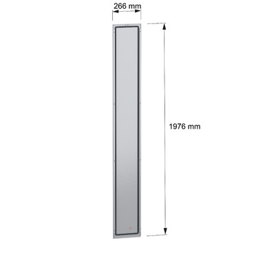 PanelSeT SFN Rear panel 2000x300 RAL7035 - Image with dimensions