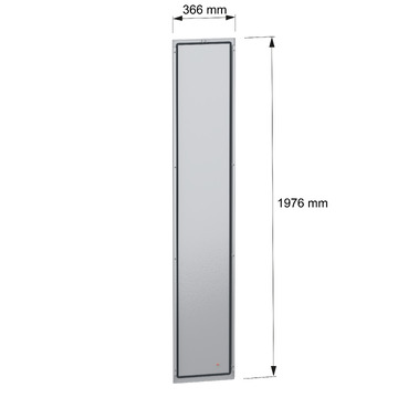PanelSeT SFN Rear panel 2000x400 RAL7035 - Image with dimensions