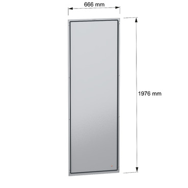 PanelSeT SFN Rear panel 2000x700 RAL7035 - Image with dimensions
