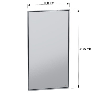 PanelSeT SFN Rear panel 2200x1200 RAL7035 - Image with dimensions