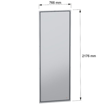 PanelSeT SFN Rear panel 2200x800 RAL7035 - Image with dimensions