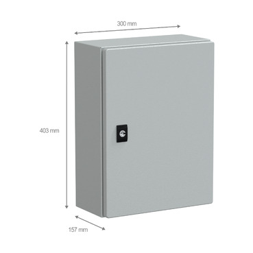 Spacial CRN plain door w/o mount.plate. H400xW300xD150 IP66 IK10 RAL7035..-2
