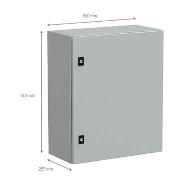 Spacial CRN plain door with mount.plate. H600xW500xD250 IP66 IK10 RAL7035..-2