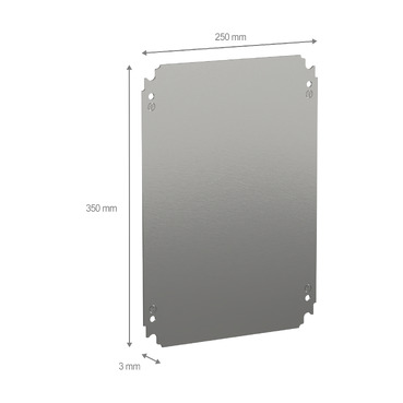 Plain mounting plate H400xW300mm made of galvanised sheet steel-2