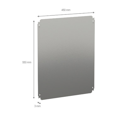 NSYMM65 - Plain mounting plate H500xW600mm made of galvanised