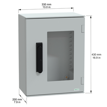 PanelSeT PLM - WM PLM glazed handle 33x20x43mm - Dimensions
