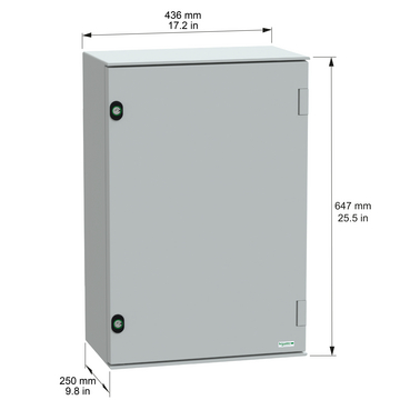 NSYPLM64G - Wall mounted polyester enclosure, PanelSeT PLM, plain