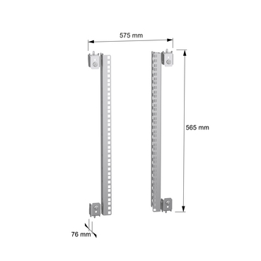 PanelSeT SFN - Partial fixed rack 19P 12U - TI - Dimensions