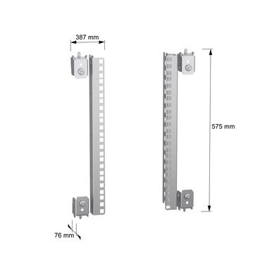 PanelSeT SFN - Partial fixed rack 19P 8U - TI - Dimensions