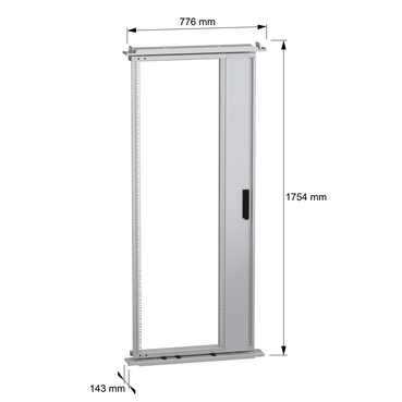 PanelSeT SFN - Swing rack side 19P 36U - TI - Dimensions
