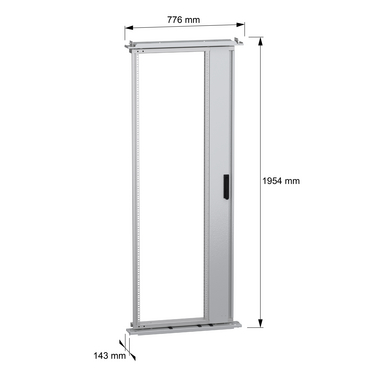 PanelSeT SFN - Swing rack side 19P 40U - TI - Dimensions
