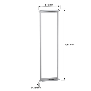 PanelSeT SFN - Swing rack wo/panels 19P 40U - TI - Dimensions