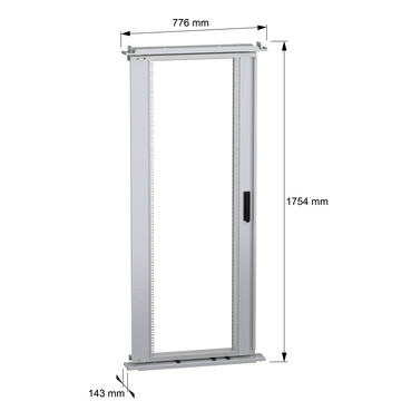 PanelSeT SFN - 19P Swing rack center 36U - TI - Dimensions