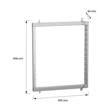 PanelSeT SFN - Partial swing rack 19P 12U - TI - Dimensions