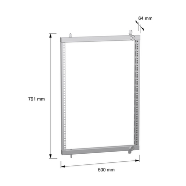 PanelSeT SFN - Partial swing rack 19P 15U - TI - Dimensions