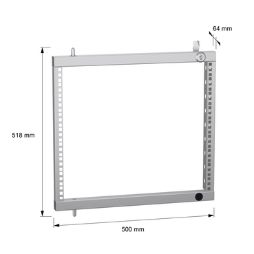 PanelSeT SFN - Partial swing rack 19P 9U - TI - Dimensions