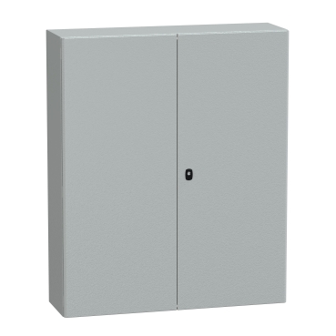"Wall mounted steel enclosure, PanelSeT S3D, double plain door, with mounting plate, 1200x1000x300mm, IP55, IK10"