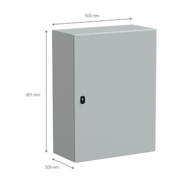 NSYS3D8630P - Wall mounted steel enclosure, PanelSeT S3D, plain