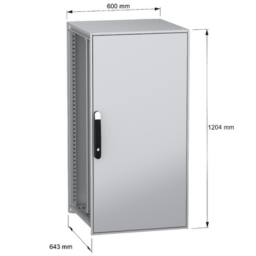 Spacial SFN with MP 1200x600x600 IP55 - Image with dimensions