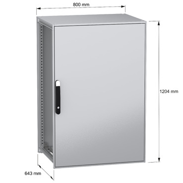 Spacial SFN without MP 1200x800x600 IP55 - Image with dimensions