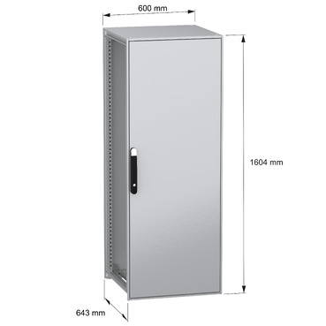Spacial SFN without MP 1600x600x600 IP55 - Image with dimensions