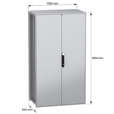 SFN with MP 2D 1800x1000x600 IP55 - Image with dimensions